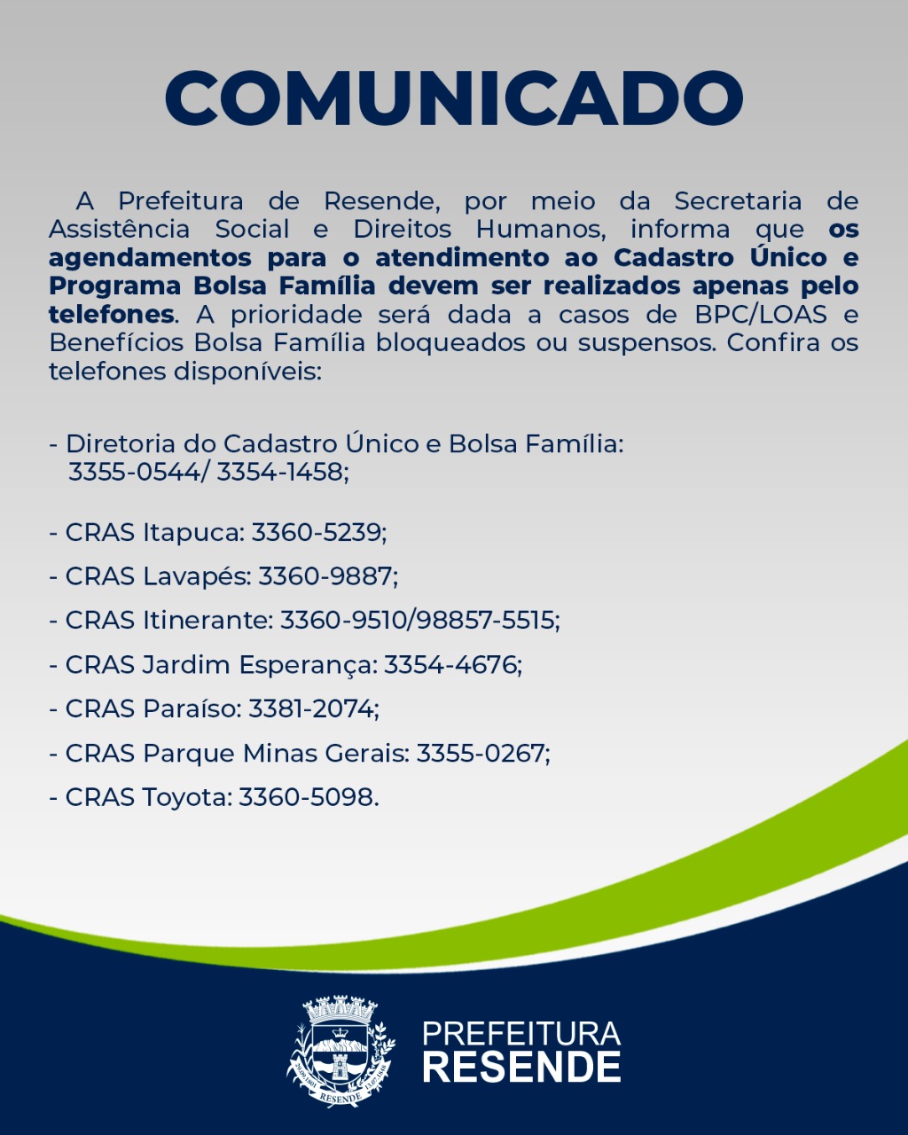 Comunicados - Prefeitura de Resende